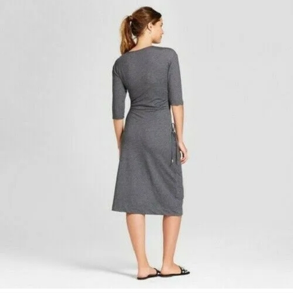 A New Day Women's Cinched Waist Cozy Dress, Heather Grey, Various Sizes - Picture 2 of 5